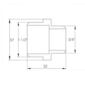 Ніпель редукційний 1 1/2″х 3/4″ЗЗ латунний А0510А №3