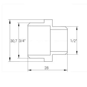 Ніпель редукційний 3/4″х1/2″ЗЗ нікельований А0511А(нк) №4