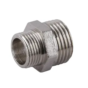 Ніпель редукційний 1/2″х3/8″ЗЗ нікельований А0542А(нк) №2
