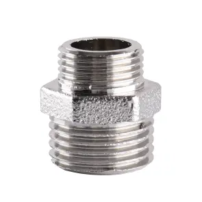 Ніпель редукційний 1/2″х3/8″ЗЗ нікельований А0542А(нк) №3