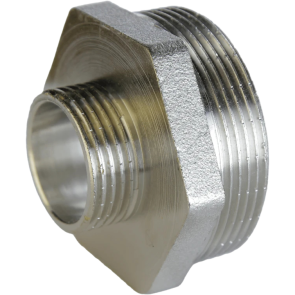 Ніпель редукційний 1 1/2″х 3/4″ЗЗ нікельований А0510А(нк) №1