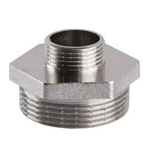 Ніпель редукційний 1 1/2″х 3/4″ЗЗ нікельований А0510А(нк) №3