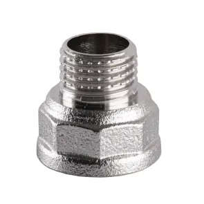 Перехідник редукційний 1/2″х3/8″ВЗ нікельований А0619А(нк) №3