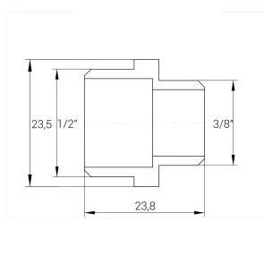 Ніпель редукційний 1/2″х3/8″ЗЗ латунний А0542А №2