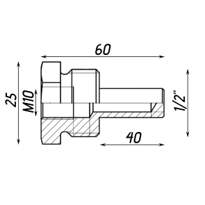 Занурювальна гільза 1/2″З M10х 40мм латунна А07013А №3