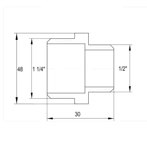 Ніпель редукційний 1 1/4″х 1/2″ЗЗ латунний А0514А №2