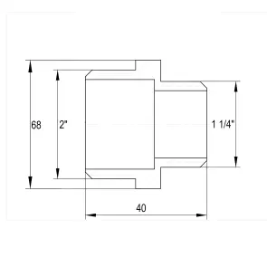 Ніпель редукційний 2″х 1 1/4″ЗЗ нікельований А0544А(нк) №2