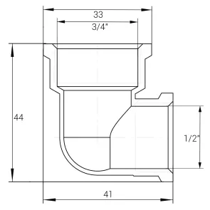Кутник редукційний 3/4″х1/2″ВВ латунний А0112А №2