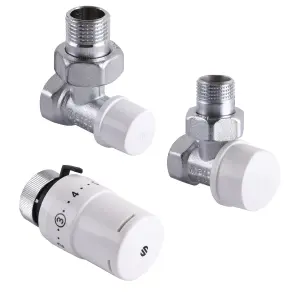 Набір Крани радіаторні кутові ARCO 1/2″ подача + зворотка+ термоголовка KC001 KCТ01 М30 №3