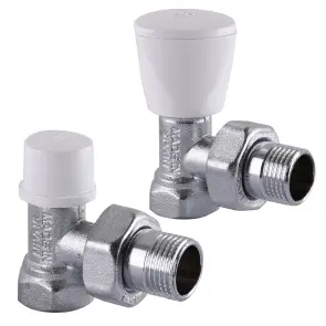 Набір Крани радіаторні кутові ARCO 1/2″ подача + зворотка KC012 KCM17 №1
