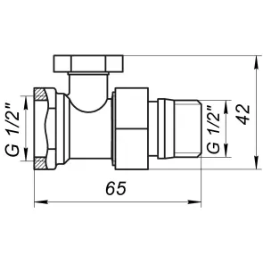 Кран радиаторный прямой ECO Technology ECO5108 1/2 ″под ключ с уплотнителем №2