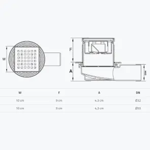 Трап душовий TILLO TM421 10х10см №3
