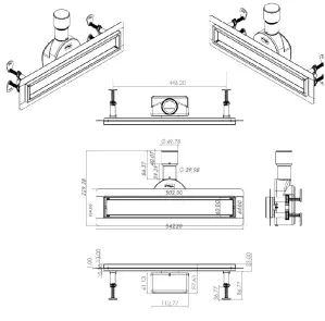 Трап линейный душевой TILLO TM256-C-50 №8