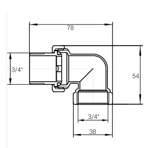 Згін американка кутова 3/4″ВЗ латунна Б0839А №2