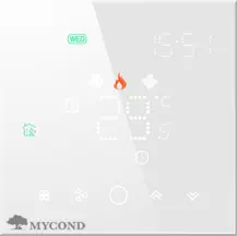 Термостат квадратный сенсорный белый LED 1 канал AC220V Wi-Fi /MC-FB-W-WF MYCOND/
