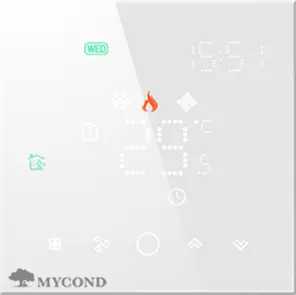 Термостат квадратный сенсорный белый LED 1 канал AC220V Wi-Fi /MC-FB-W-WF MYCOND/ №1