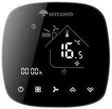 Термостат квадратный сенсорный черный LED 1 канал AC220V Wi-Fi /MC-FL-B-WF MYCOND/