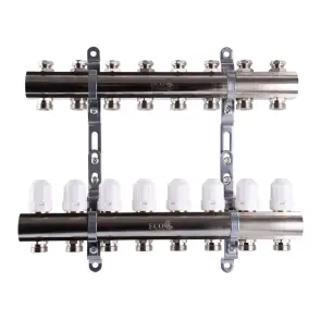 Коллектор с регуляторами и креплением ECO 001С 1″x8 №1