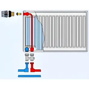 Клапан INNER під термоголовку М30x1,5 панельного радіатора 1/2″З IIM30 CRISTAL (в трубу) №4