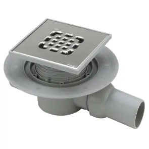 Трап для ванни VIEGA ф50, нерж.решітка,150х150 гориз., з сифоном 557140 №1