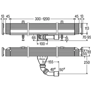 Корпус для душового лотка Advantix Vario (плоский h-70 мм) 30-120 см 736736 №2