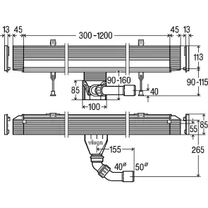 Корпус для душового лотка Advantix Vario h-90 мм, 30-120 см VIEGA 736552 №2
