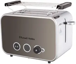 Тостер Russell Hobbs Distinctions 2-Slice 1670Вт, підігрів, розморожування, пластик, сріблясто-сірий