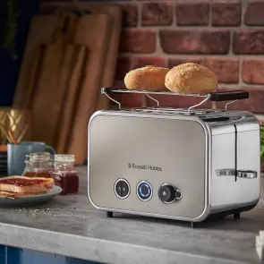 Тостер Russell Hobbs Distinctions 2-Slice 1670Вт, підігрів, розморожування, пластик, сріблясто-сірий №2