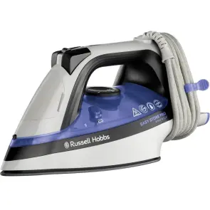 Праска Russell Hobbs Easy Store Pro, 2400Вт, 320мл, паровий удар -180гр, постійна пара - 45гр, зберігання шнура, керам. підошва, біло-синій №1