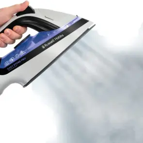 Праска Russell Hobbs Easy Store Pro, 2400Вт, 320мл, паровий удар -180гр, постійна пара - 45гр, зберігання шнура, керам. підошва, біло-синій №3