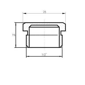 Заглушка 1/2″З нікельована під пломбу NC302P OPTIMUM №3
