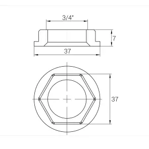 Контргайка-шайба 3/4″В никелированная NW441S OPTIMUM №3
