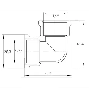 Угольник 1/2″ВВ никелированный NL331S OPTIMUM №3