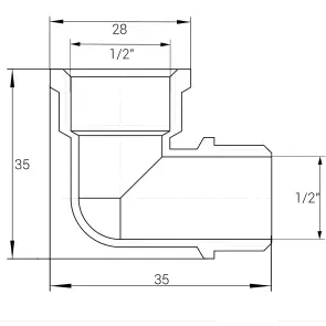 Кутник 1/2″ВЗ нікельований NL333S OPTIMUM №3