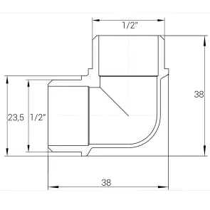Кутник 1/2″ЗЗ нікельований NL332S OPTIMUM №3