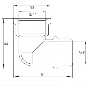 Уголок 3/4″ВН никелированный NL443S OPTIMUM №3