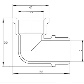 Кутник 1″ВЗ нікельований NL553S OPTIMUM №3