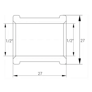 Муфта 1/2″ВВ нікельована NM331L OPTIMUM №3
