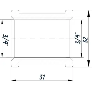 Муфта 3/4″ВВ никелированная NM441L OPTIMUM №2