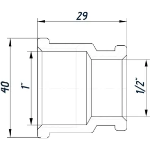 Муфта редукційна 1″х1/2″ВВ нікельована NM531L OPTIMUM №2