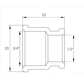 Муфта редукционная 3/4″х1/2″ВВ никелированная NM431L OPTIMUM №3