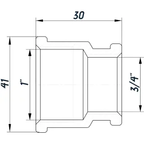 Муфта редукційна 1″х3/4″ВВ нікельована восьмигранна NM541O OPTIMUM №2