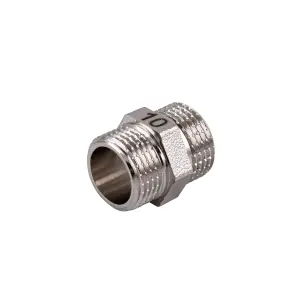 Ниппель 3/8″НН никелированный под прокладку NN222G OPTIMUM №3