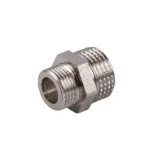 Ниппель редукционный 1/2″х3/8″НН никелированный под прокладку NN322G OPTIMUM