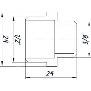Ниппель редукционный 1/2″х3/8″НН никелированный под прокладку NN322G OPTIMUM №3