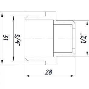 Ніпель редукційний 3/4″х1/2″ЗЗ нікельований під прокладку NN432G OPTIMUM №2