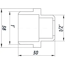 Ниппель редукционный 1″х1/2″НН никелированный под прокладку NN532G OPTIMUM