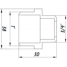 Ниппель редукционный 1″х3/4″НН никелированный под прокладку NN542G OPTIMUM
