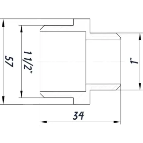 Ниппель редукционный 1 1/2″х1″НН никелированный NN752S OPTIMUM №2