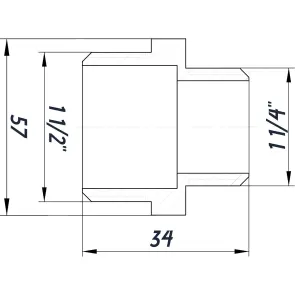 Ниппель редукционный 1 1/2″х1 1/4″НН никелированный NN762S OPTIMUM №2